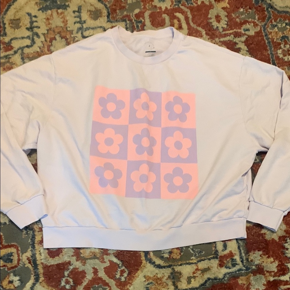 Floral Graphic Sweatshirt in pink and lilac pastel